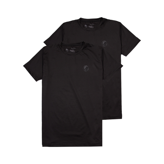 Wazair Training Tee | 2-Pack [Black Logo] slim fit